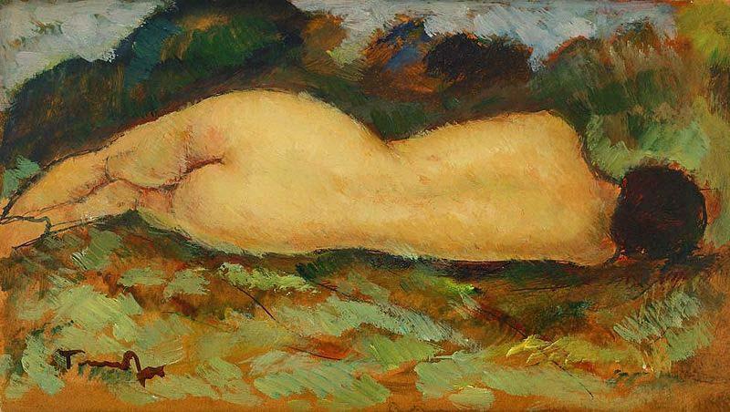 Nicolae Tonitza Nud intins oil painting picture